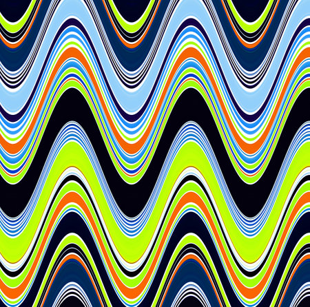 Seamless pattern with colorful wavy lines.