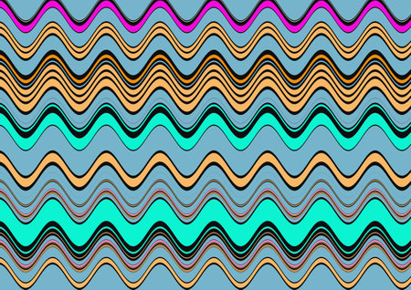 Seamless pattern with wavy lines in retro style. illustration.
