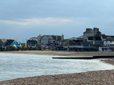 Lyme Regis seaside beach landscape Dorset England