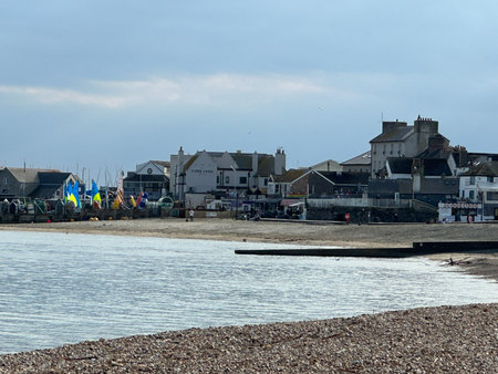 Lyme Regis seaside beach landscape Dorset England
