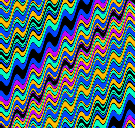Psychedelic background. Abstract pattern with wavy lines. illustration.