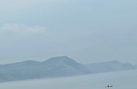 Jurassic coast Lyme Regis Dorset Englandの写真素材