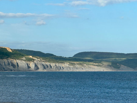 Jurassic coast landscape Dorset Englandの写真素材