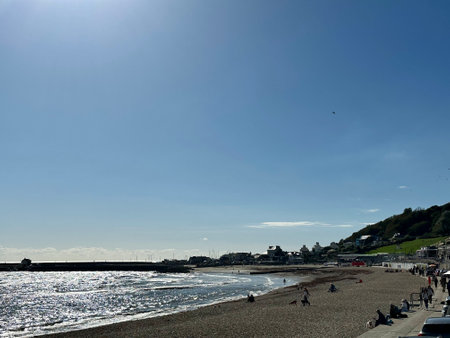 Beach in Lyme Regis , Dorset, England, UK on a sunny day