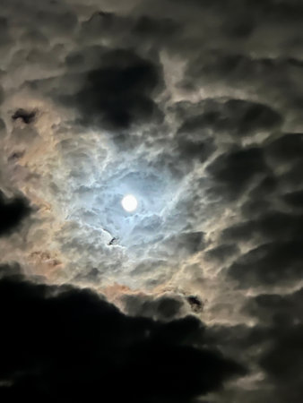 Full moon and storm clouds in the skybe used as background