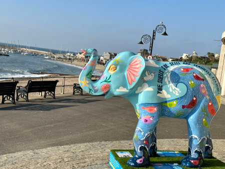 Elephant sculpture in Lyme Regis Dorset England