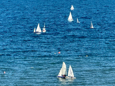 Sailing boats Dorset Englandの写真素材