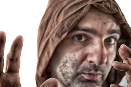 bad mage in white background in studioの写真素材