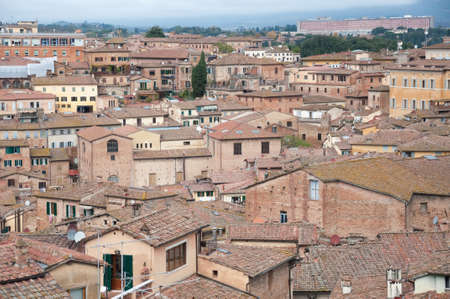 house in Siena in a beautiful landscape in november: Tuscany, Italy,の写真素材