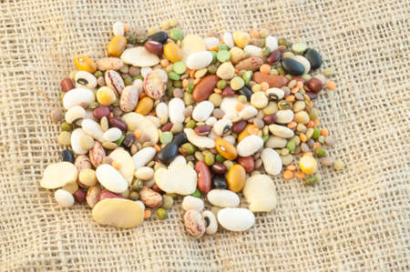 beautiful macro of colored italian pulse soupの写真素材