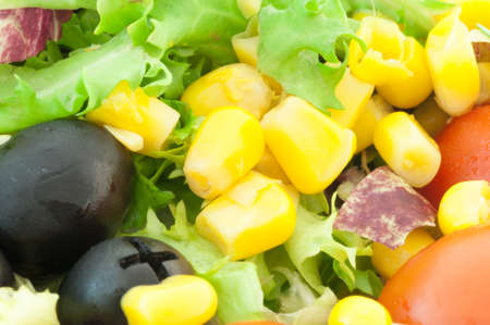 beautiful background of dietetic and fresh mediterranean saladの写真素材