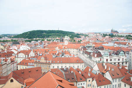panorama of artistic Prague with a beautiful perscpectiveのeditorial素材