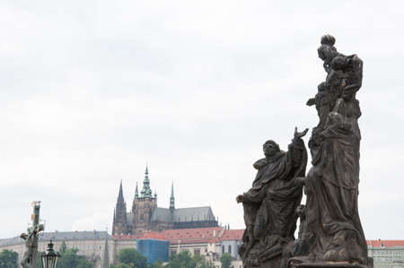 beautiful perspective of old Prague from charles bridgeのeditorial素材