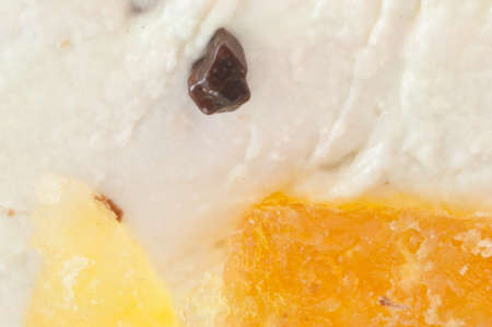 beautiful macro details of nougat with chocolate and orange peel
