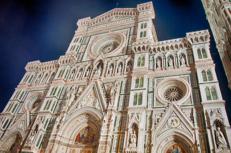 cathedral in florence in a beautiful nightの写真素材