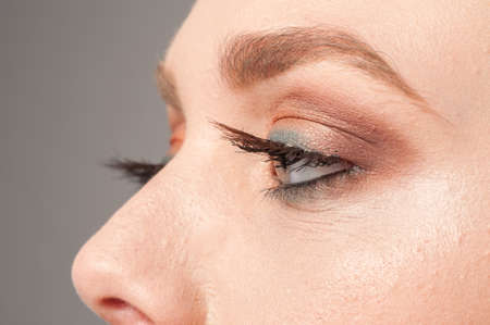 eyes makeup details for a beautiful girlの写真素材