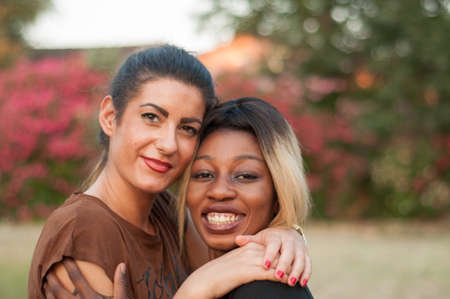 beautiful girl at park in a sunny dayの写真素材