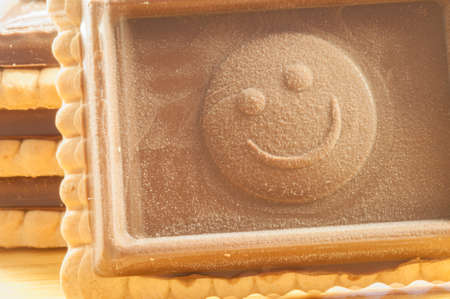 beautiful macro of smile cookieの写真素材