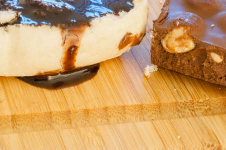 beautiful macro of tasty bread and chocolateの写真素材