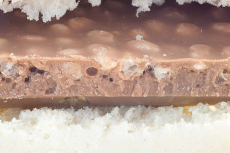 beautiful macro of tasty bread and chocolateの写真素材
