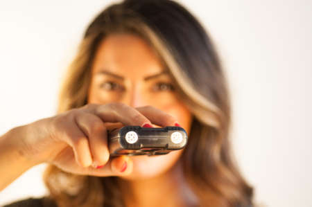 a beautiful chili gun for girl protectionの写真素材