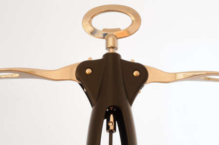 beautiful macro detail of corkscrew in white backgroundの写真素材