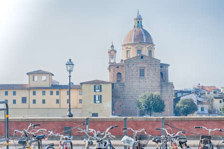 beautiful detail of historical centre of florenceの写真素材
