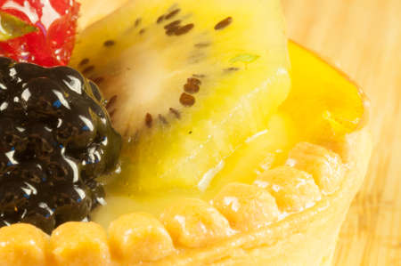 beautiful macro of italian fuit pastryの写真素材