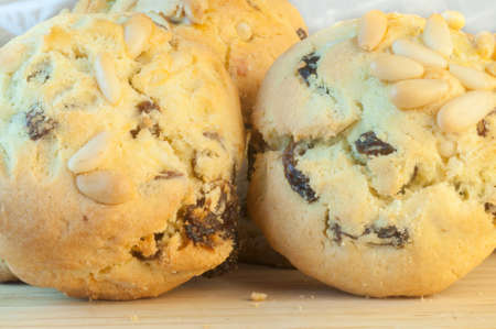 beautiful macro of pine nuts cookiesの写真素材
