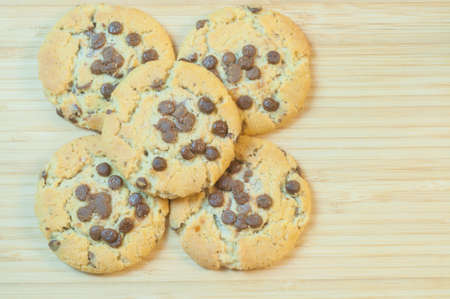 beautiful macro background of chocolate cookiesの写真素材