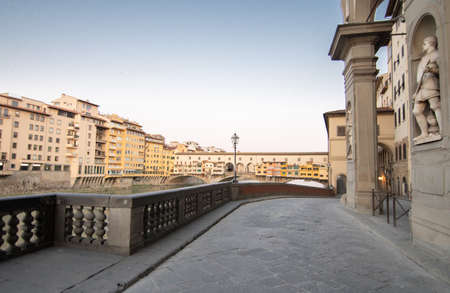 panoramic of center of Florence in the morningの写真素材