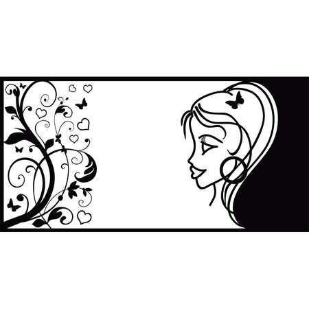 silhouette of girl . VECTOR Backgroundのイラスト素材