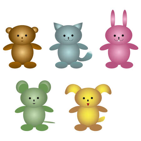 Children plush toys. のイラスト素材