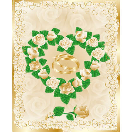 Wedding card with hearts のイラスト素材