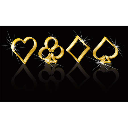 Golden poker elements, vectorのイラスト素材