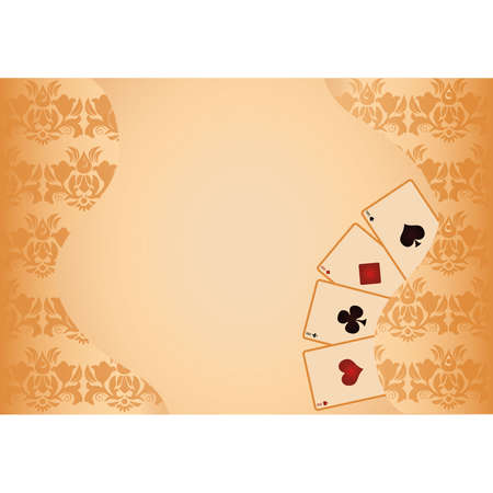Gambling poker background with golden seamless patternのイラスト素材