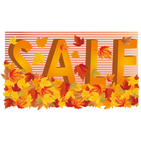 wallpaper autumn sale in 3d imageのイラスト素材
