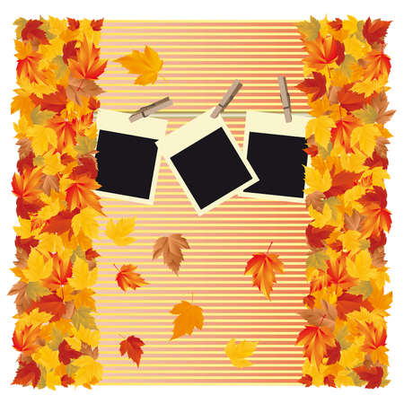 Autumn background with photo frameのイラスト素材
