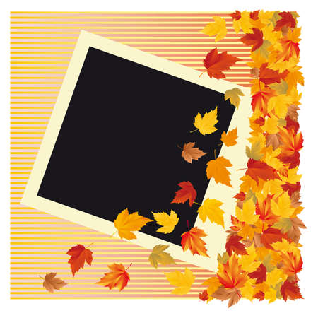 Autumn photo frame,  illustration のイラスト素材