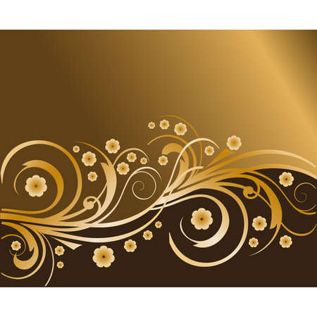 Gold Flower Design Background のイラスト素材