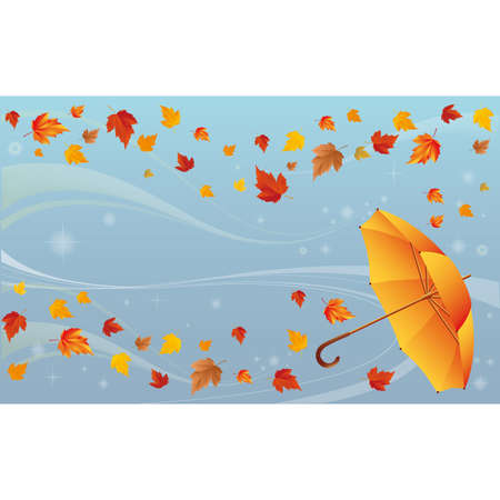  Autumn background with umbrella のイラスト素材