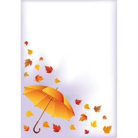  Autumn card with umbrellaのイラスト素材