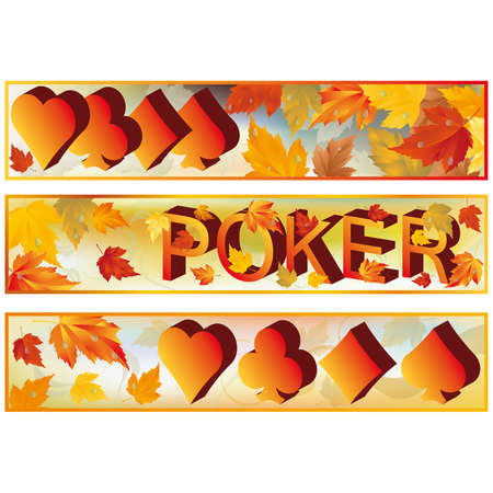 Poker autumn banners 3D image のイラスト素材