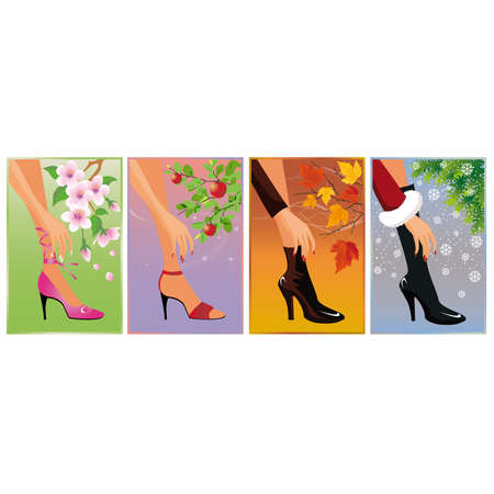 seasons banner.  のイラスト素材