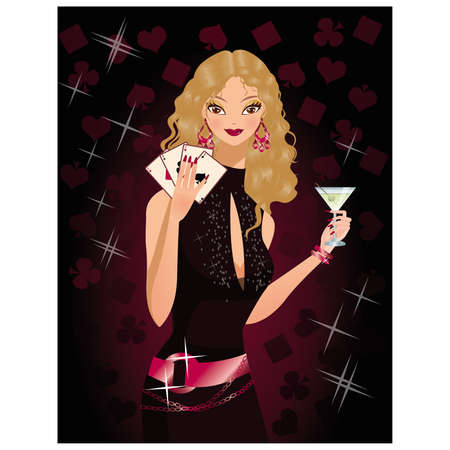 Poker girlのイラスト素材