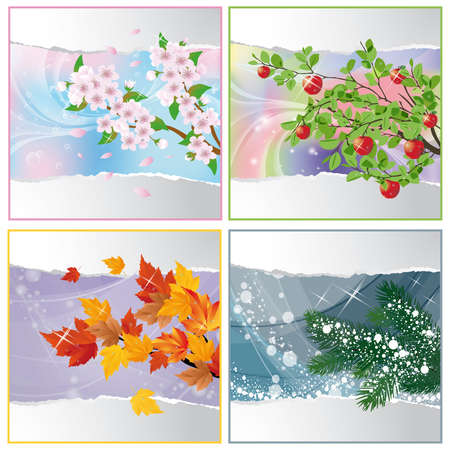 Four seasons.   illustrationのイラスト素材