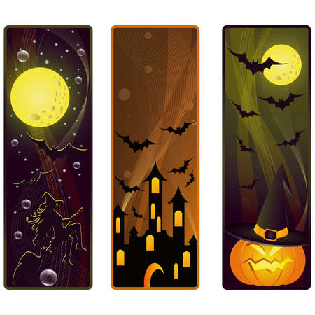 vector banners on a Halloween themeのイラスト素材