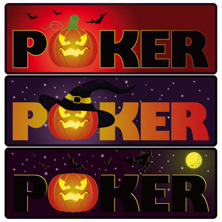 Halloween poker banners, のイラスト素材