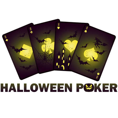Halloween poker cards,  illustrationのイラスト素材