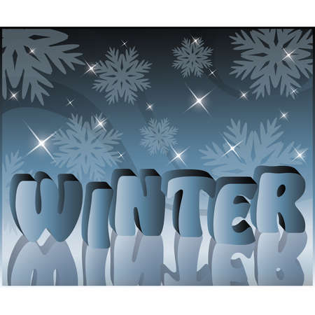 The word winter in 3d illustration. vectorのイラスト素材